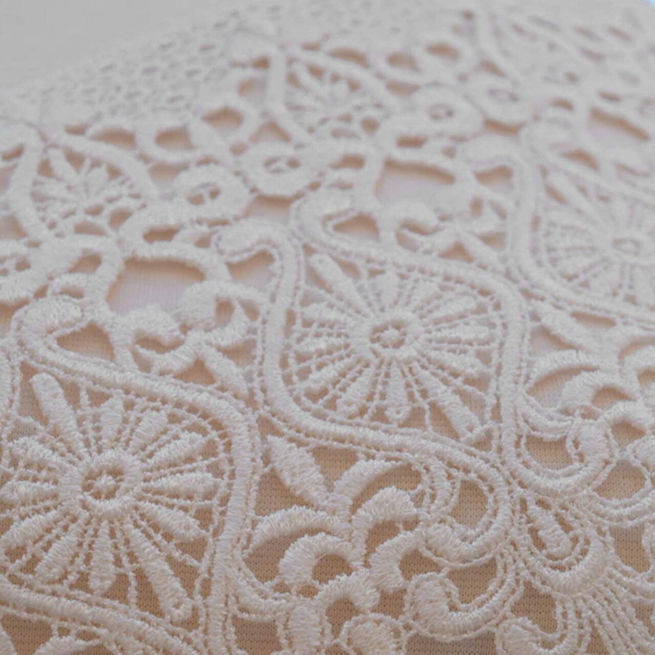 1 Yard 7 Inch Gabi’s Ultra Wide Ivory Polyester Venice Lace Trim with Intricate Groundwork